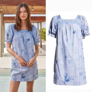 New Johnny Was Marbella Square Neck Park Dress Medium / 8-10 US